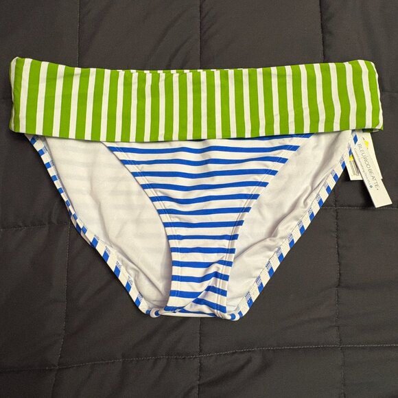 Bleu by Rod Beattie Striped Fold-Over Bikini Bottoms - Size: 12 - NWT - Picture 5 of 12